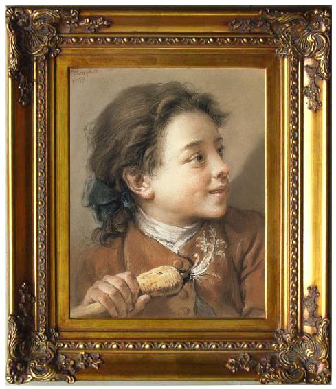 framed  Francois Boucher Boy holding a Parsnip, Ta057